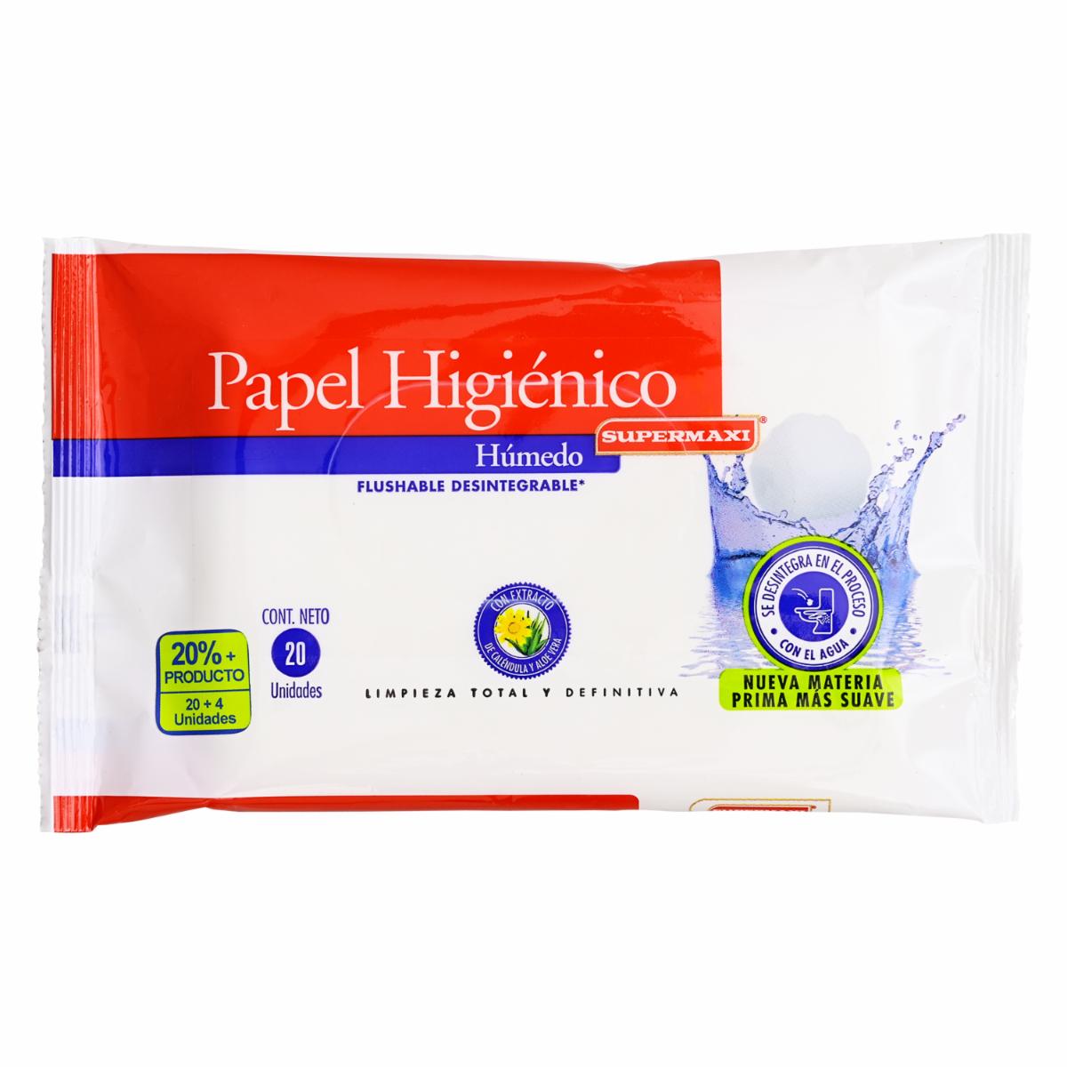 Papel Higiénico Húmedo SUPERMAXI X 20 Uds