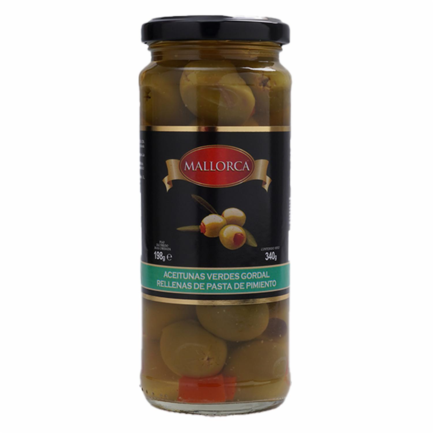 Aceitunas Verdes Rellenas De Pasta De Pimiento MALLORCA 340 g