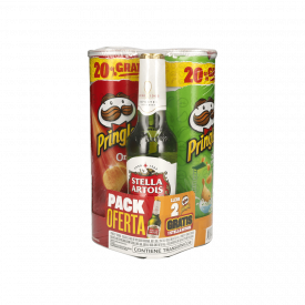 2Pack Pringles Orginal Y Crema Cebolla  + Cerveza Stella