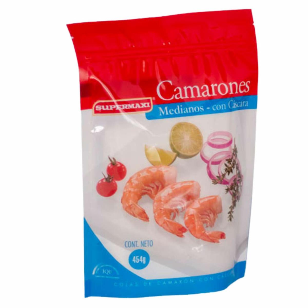 Camarones Con Cáscara Medianos SUPERMAXI 454 G