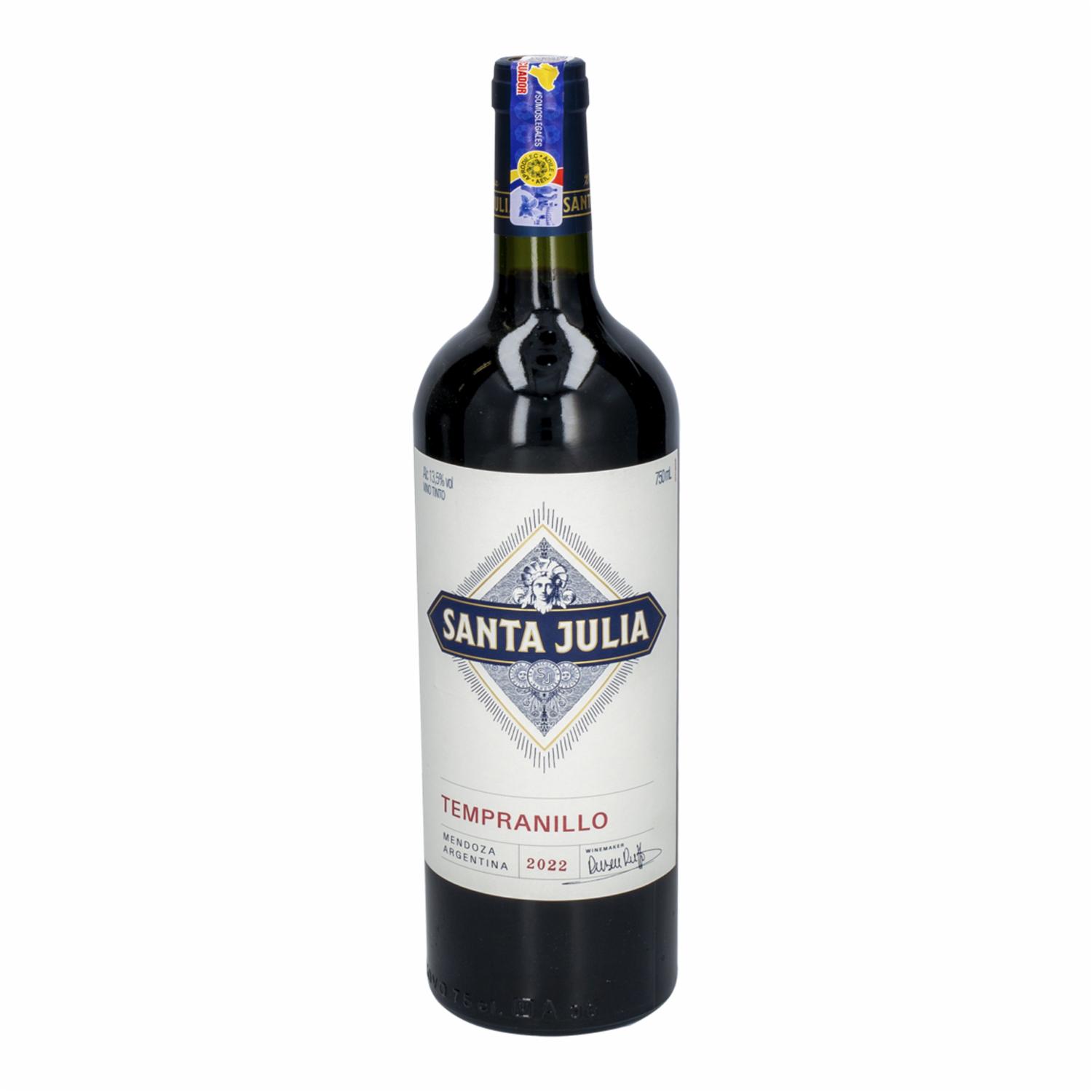Vino Tinto Tempranillo SANTA JULIA 750 Ml