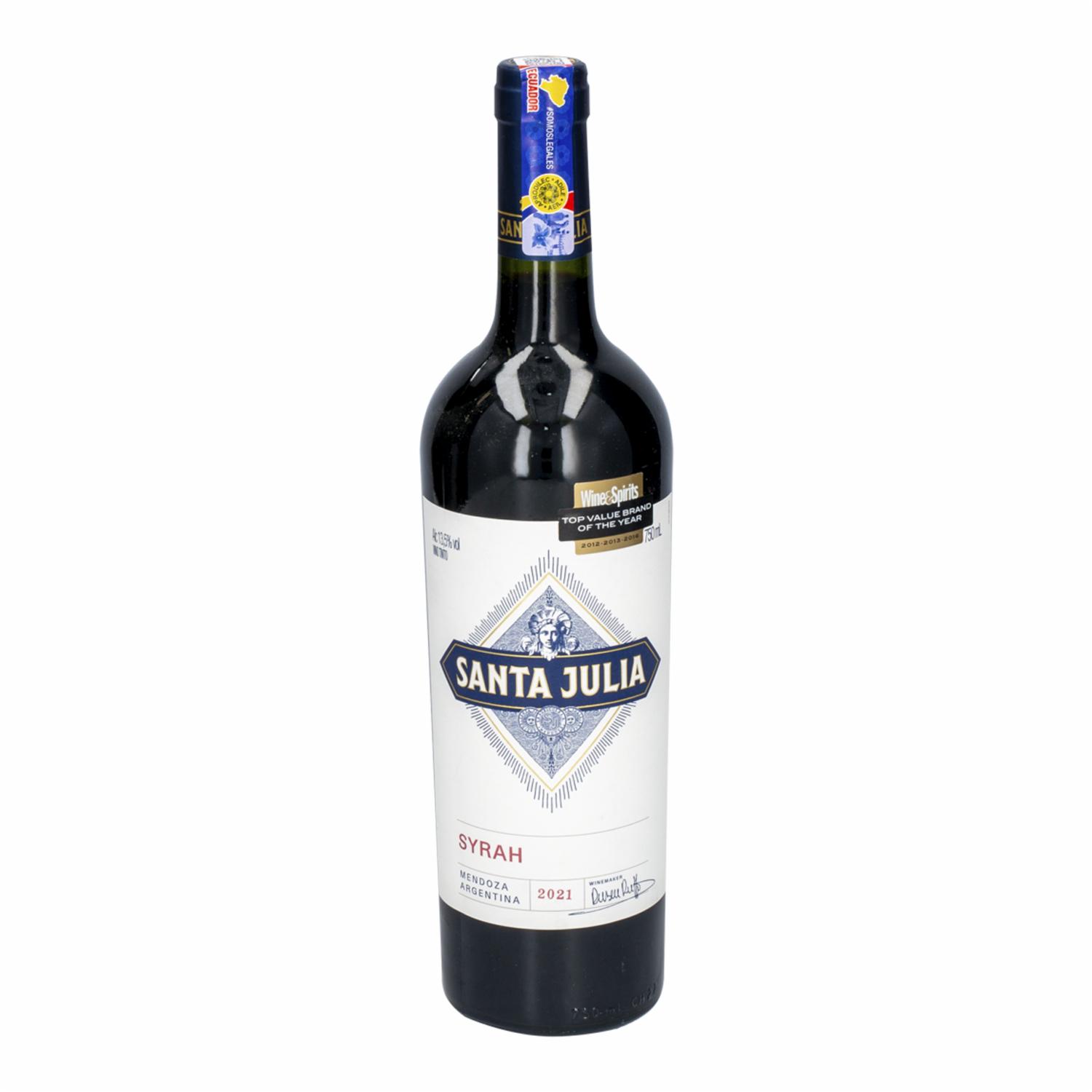Vino Tinto Syrah SANTA JULIA 750 Ml