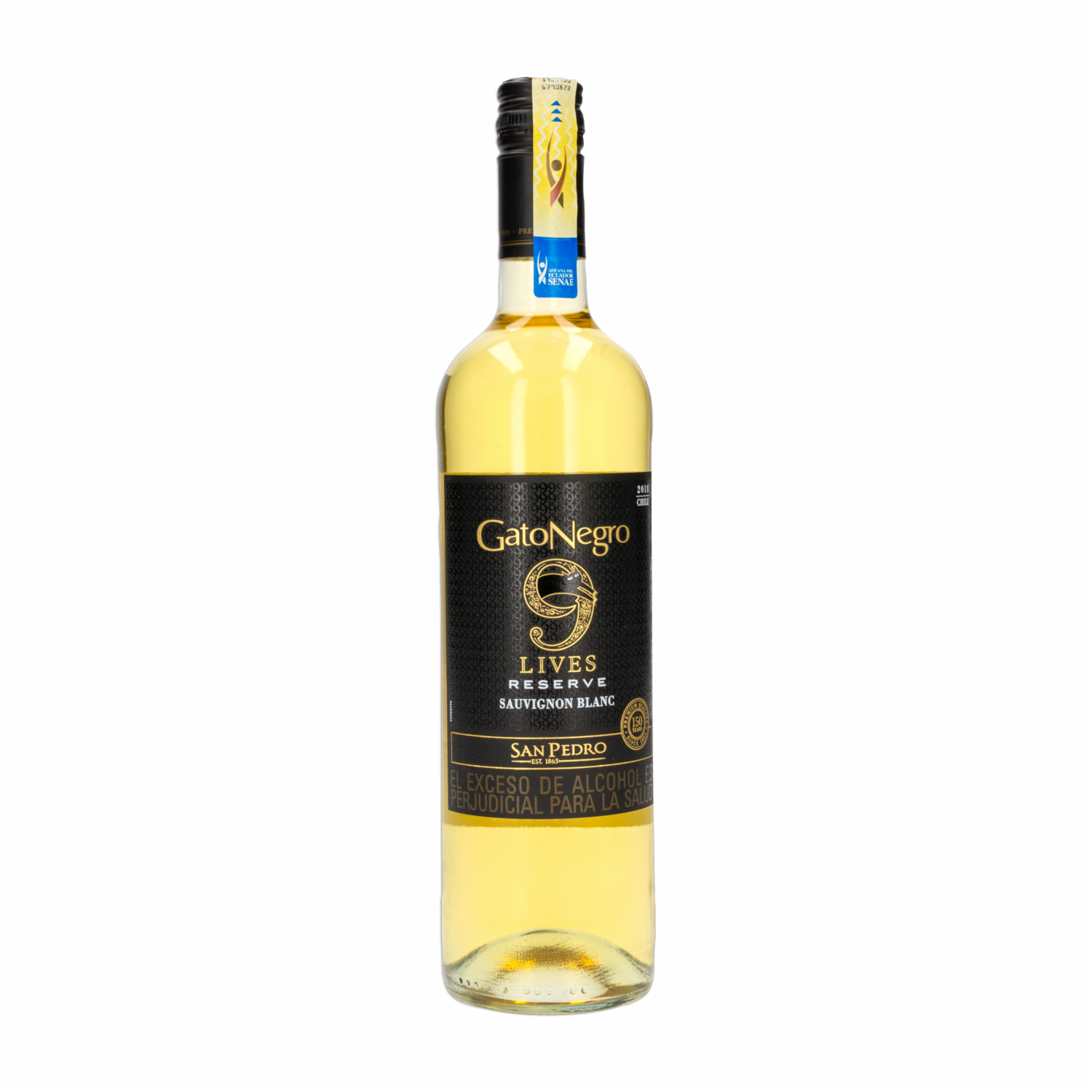 Vino Blanco Sauvignon 9 Lives GATO NEGRO 750 ML