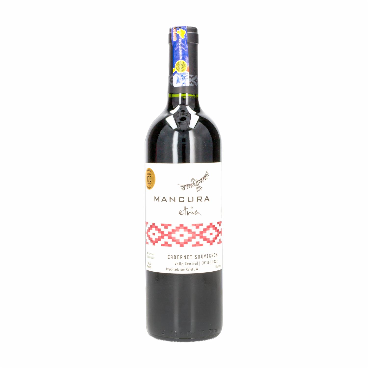 Vino Tinto Chileno Cabernet Sauvignon Etnia MANCURA 750 Ml