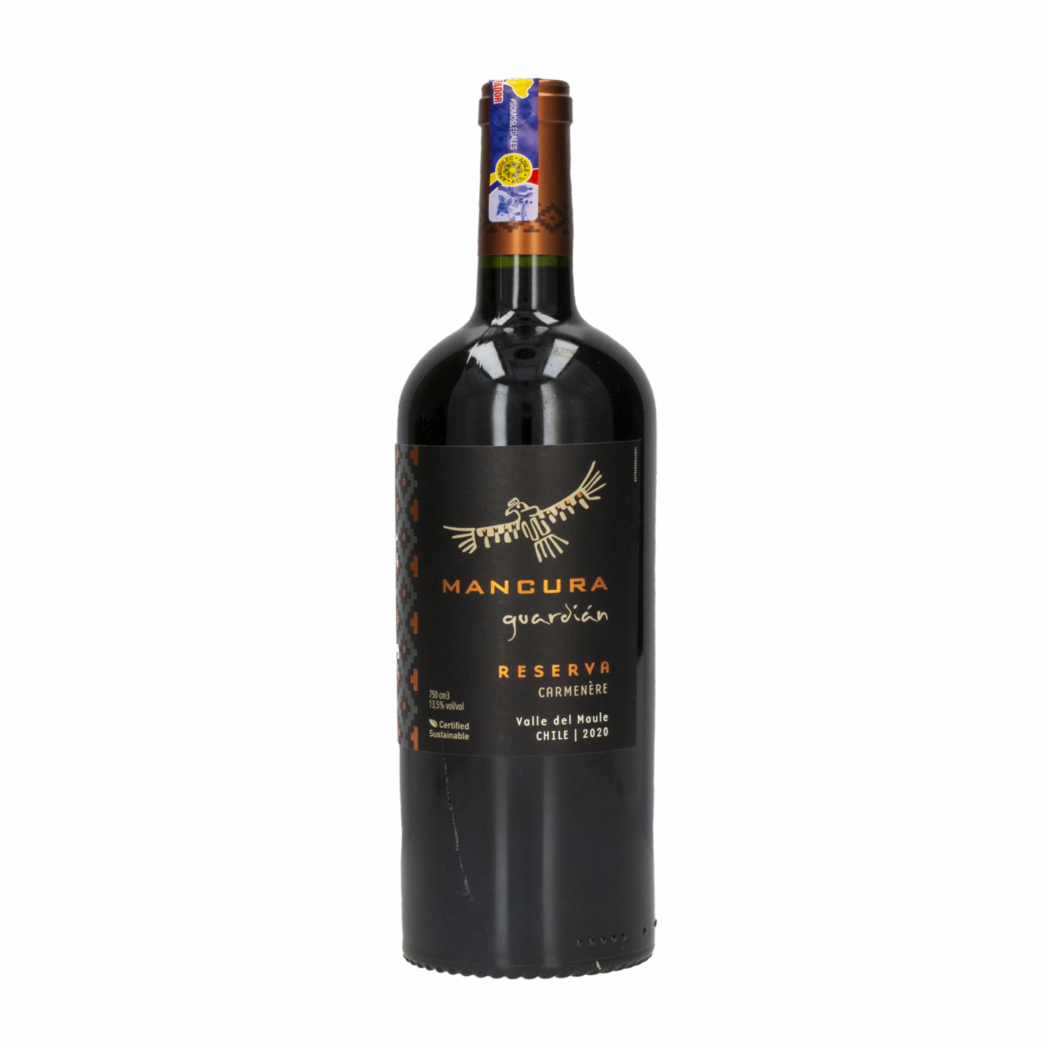 Vino Tinto Guardian Reserva Carmenere Chileno MANCURA 750 Ml