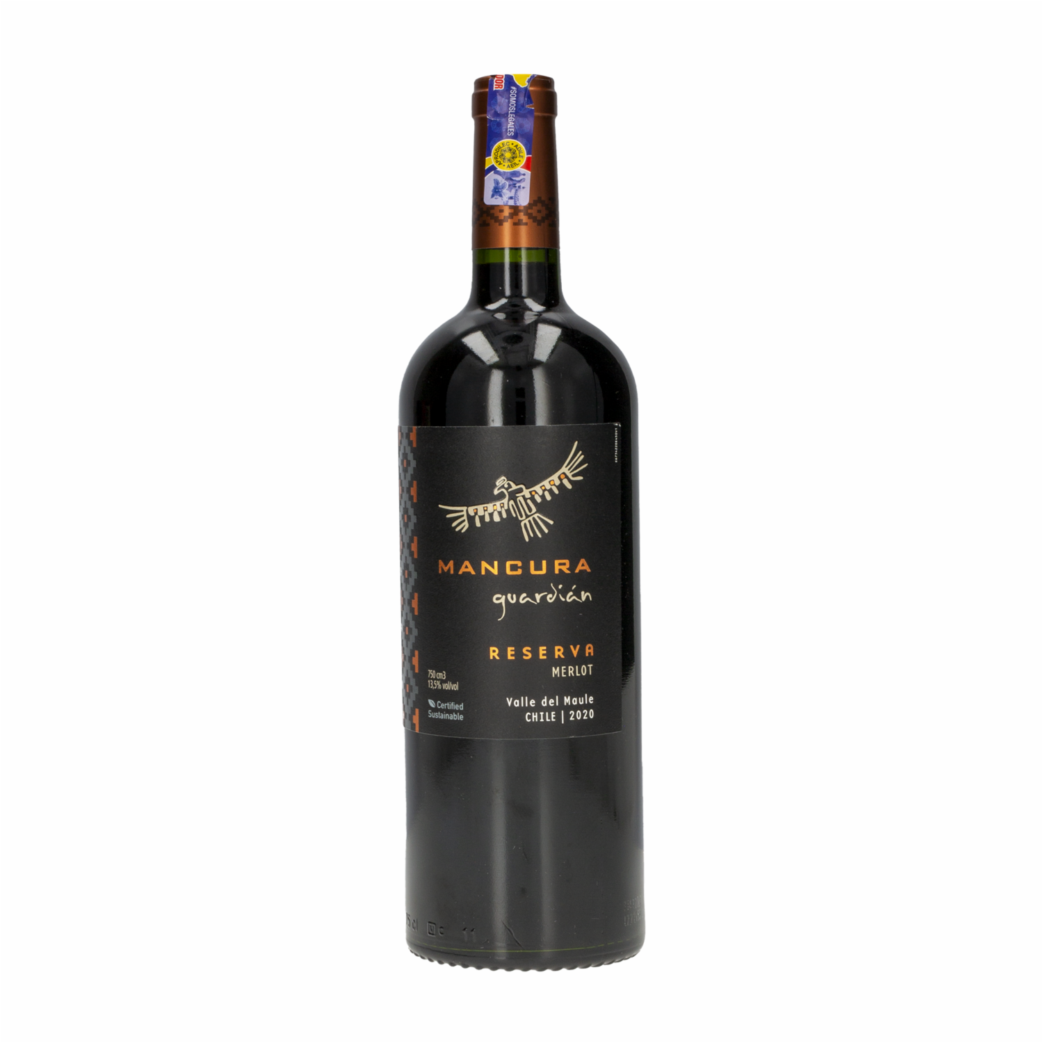 Vino Tinto Guardian Reserva Merlot Chileno MANCURA 750 Ml