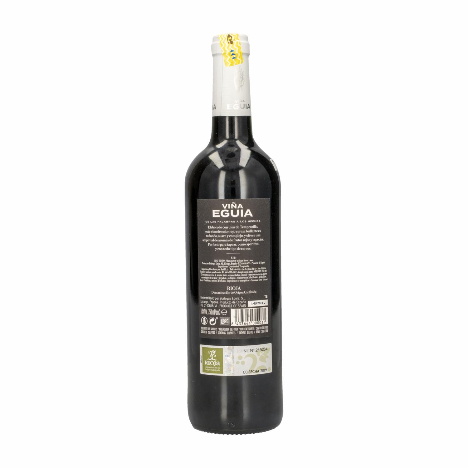 Vino Tinto Tempranillo Eguia 750 Ml