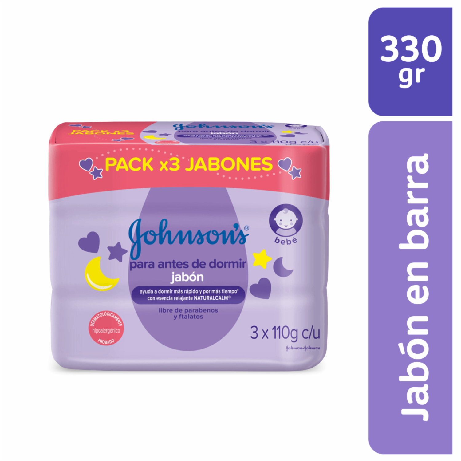 Jabón Para Bebé Para Antes De Dormir Tripack JOHNSON’S 330 G