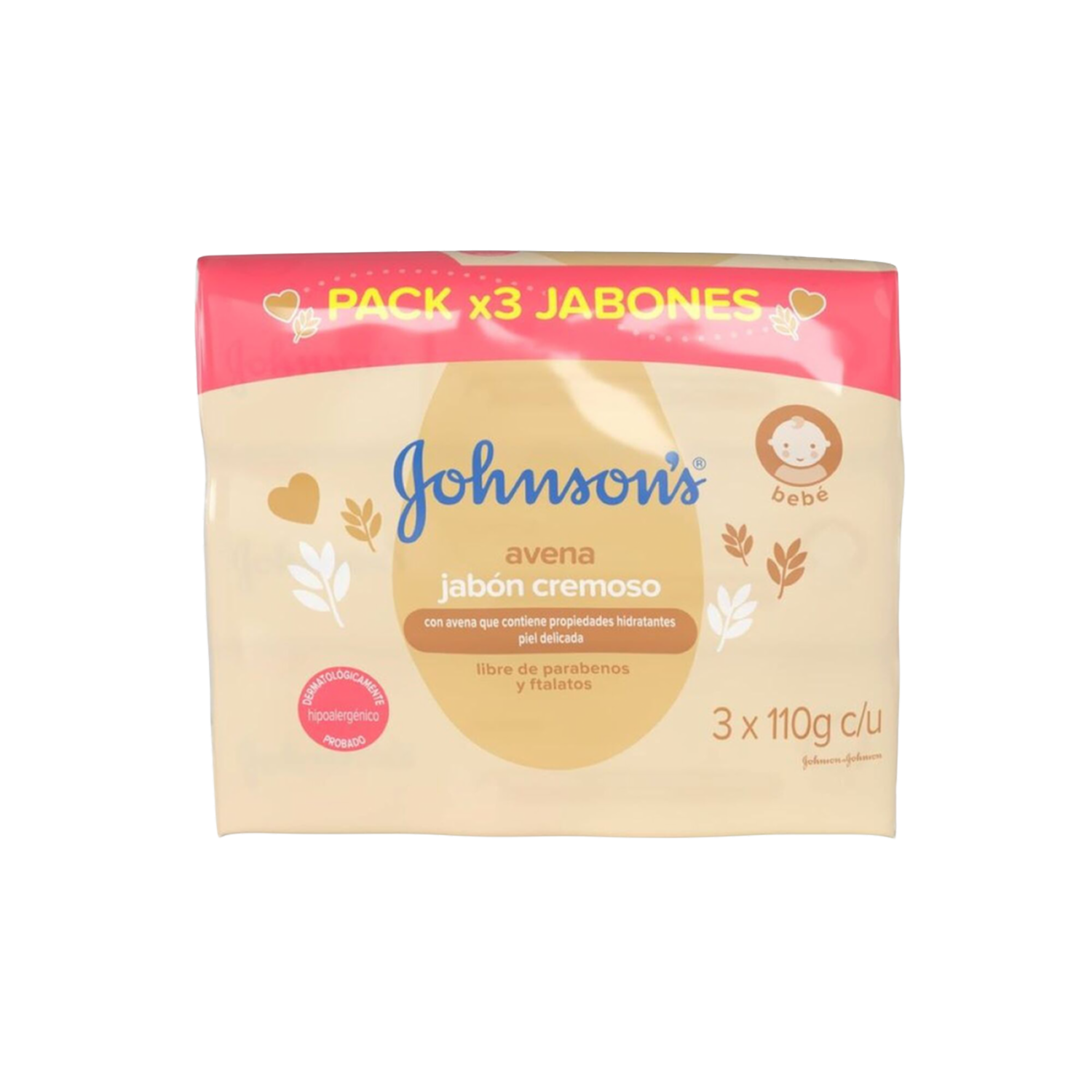 Jabón Para Bebé Avena Tripack JOHNSON’S 330 G