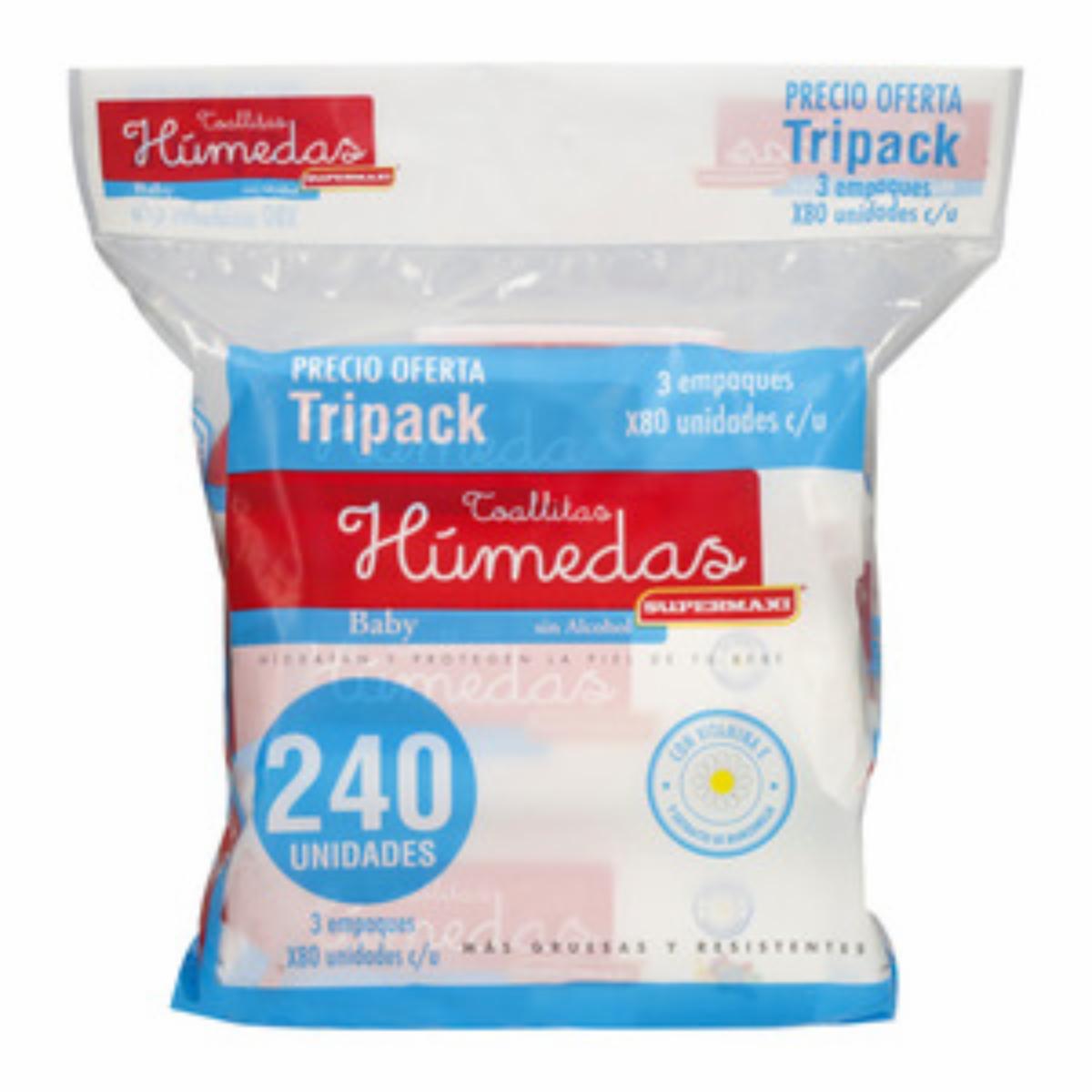 Toallitas Húmedas Tripack SUPERMAXI 1 X 240 Unidades