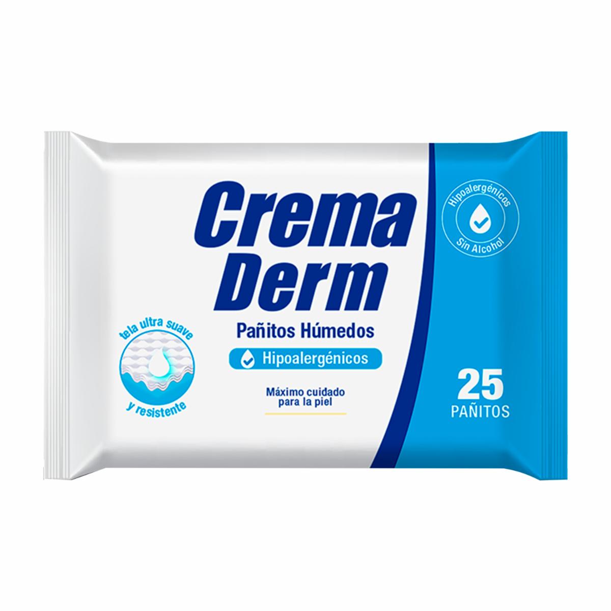 Pañitos Húmedos Hipoalergénicas CREMA DERM 25 Uds