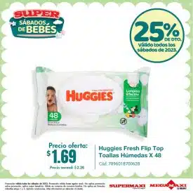 Huggies Fresh Flip Top Toallas Húmedas X 48