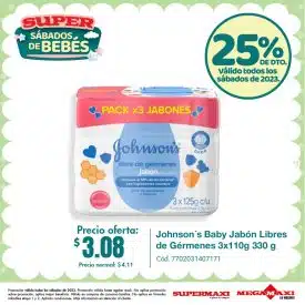 Johnson´s Baby Jabón Libres de Gérmenes 3x110g 330 g