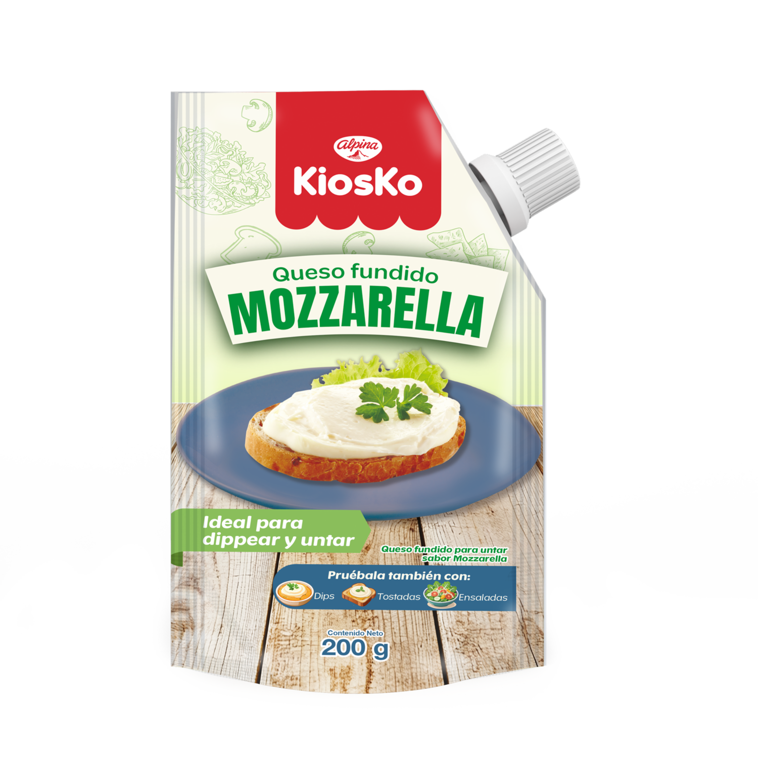 Queso Mozzarella Esparcible KIOSKO 200 G