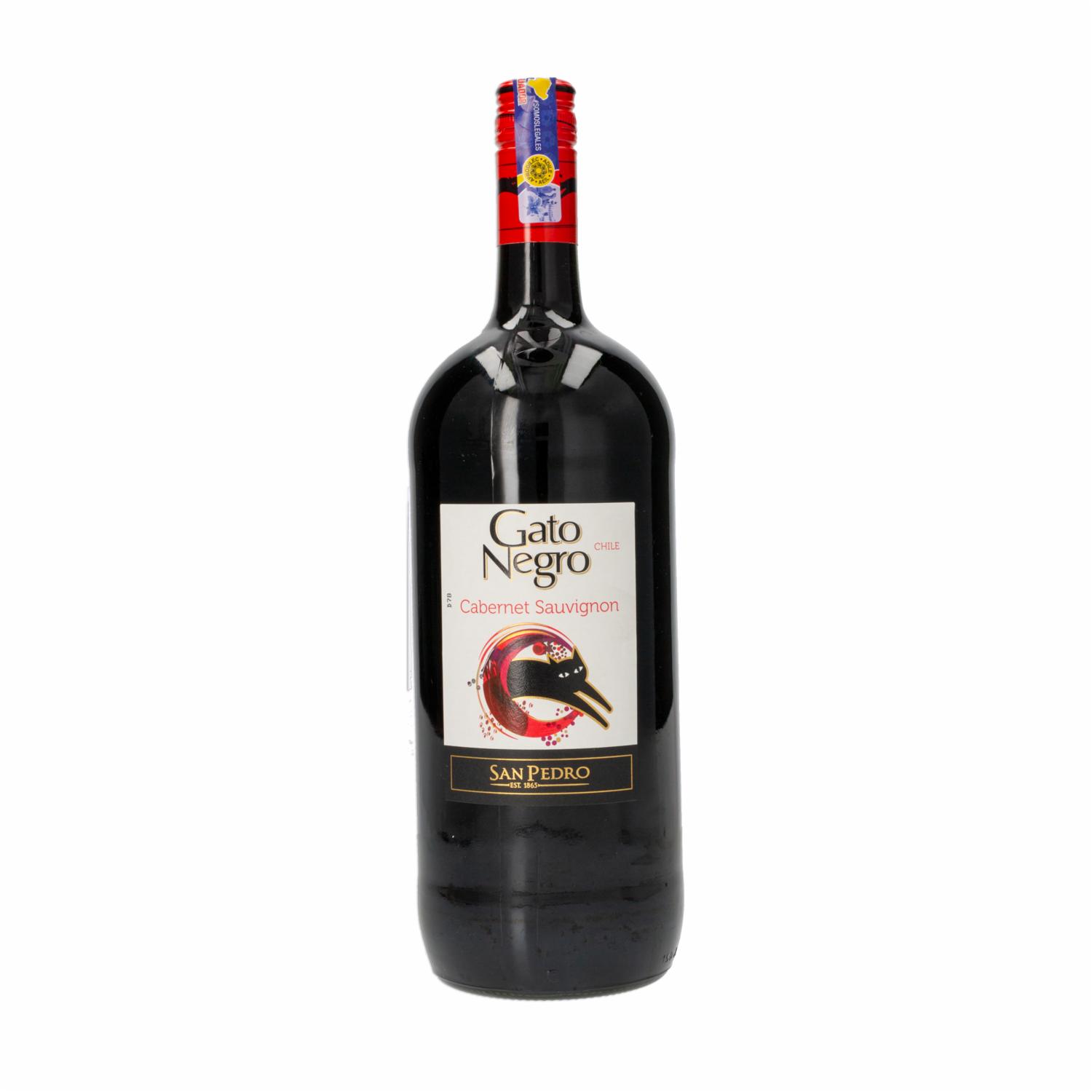 Vino Tinto Cabbernet Sauvignon Chileno GATO NEGRO 1500 ML