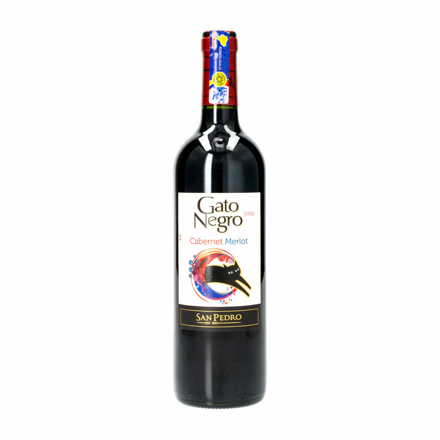 Vino Tinto Cabernet Merlot Gato Negro 750 Ml