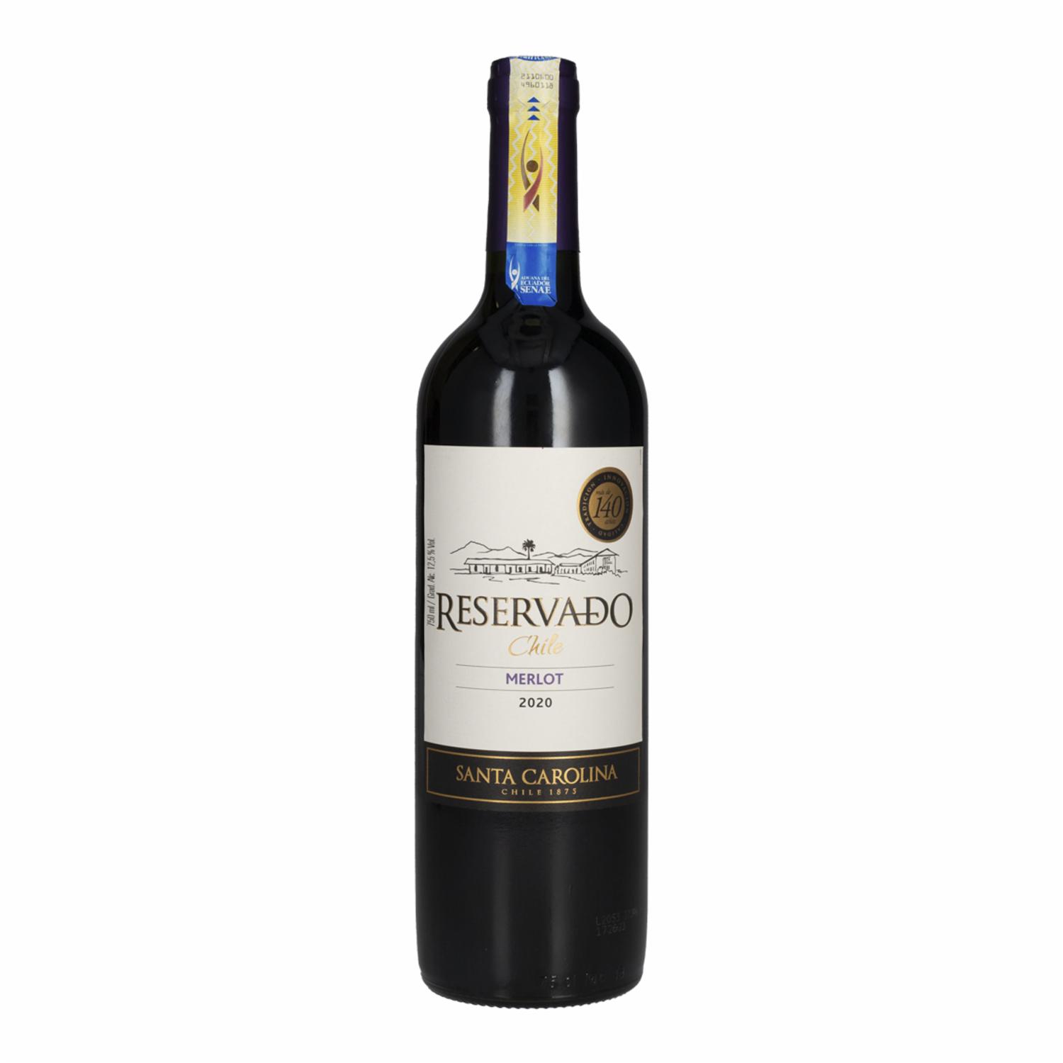 Vino Tinto Reservado Merlot SANTA CAROLINA 750 Ml
