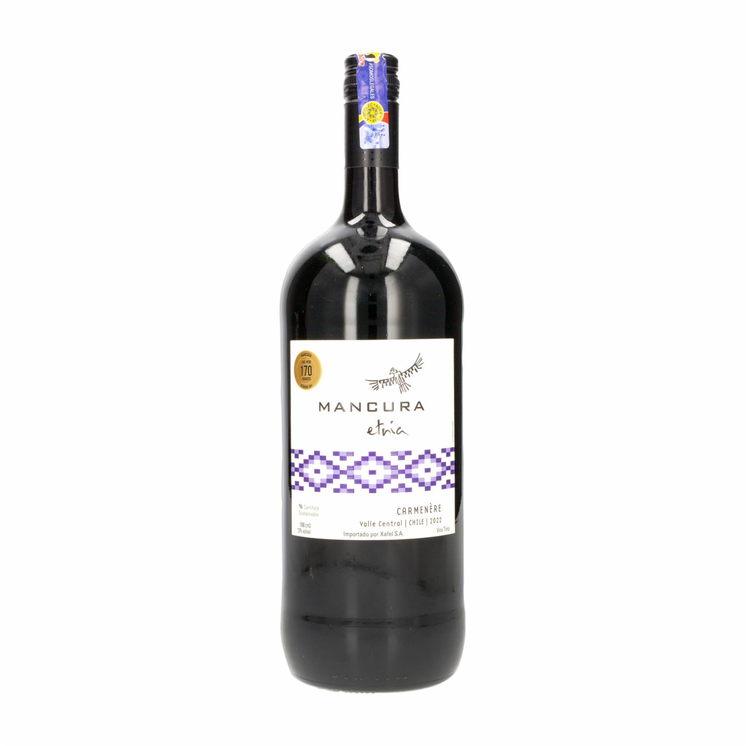 Vino Tinto Etnia Carmenere Chileno Mancura 1500 Ml