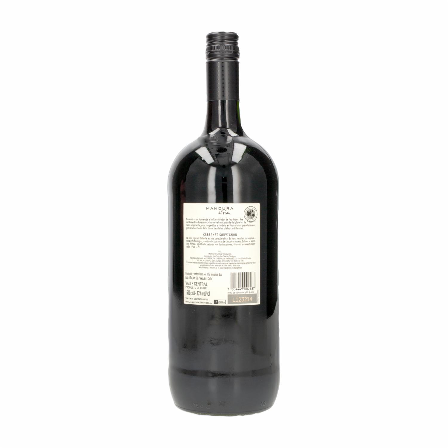 Vino Tinto Cabernet Sauvignon Mancura 1500 Ml