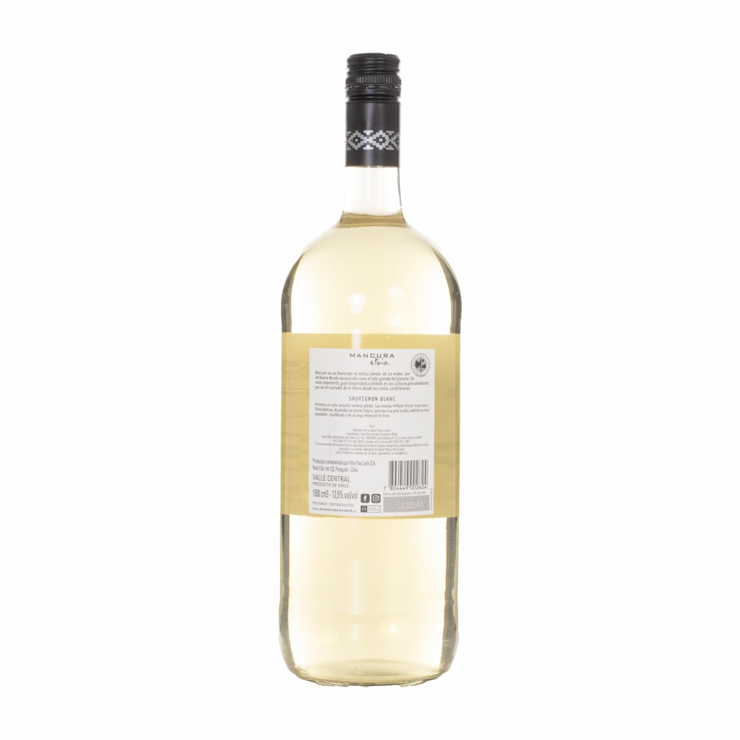 Vino Blanco Sauvignon Mancura 1500 Ml