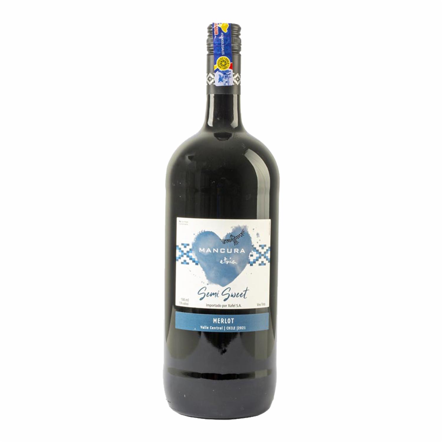 Vino Tinto Semisweet Merlot MANCURA 1500 Ml