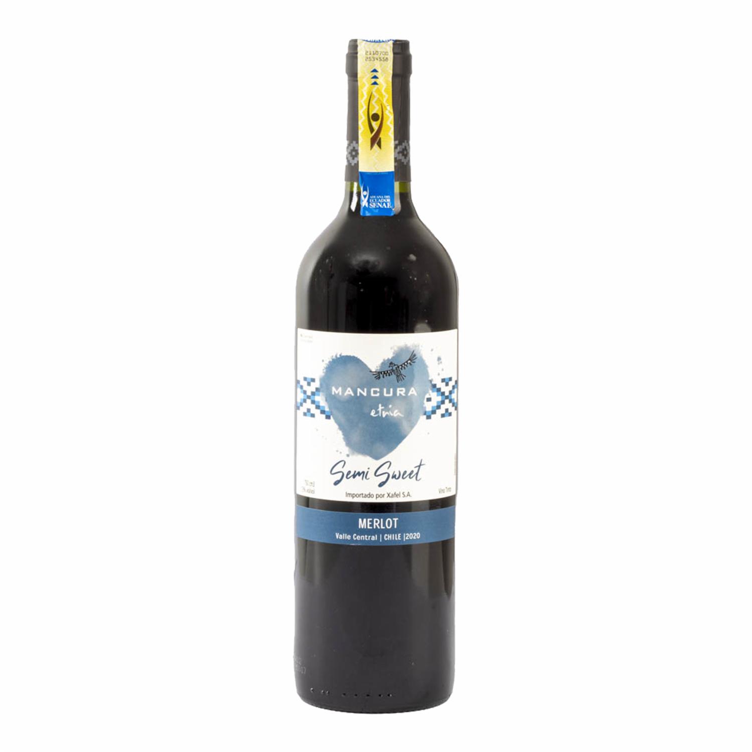 Vino Tinto Semisweet Merlot Mancura 750 Ml