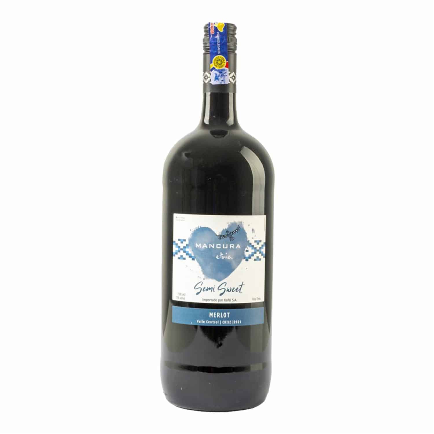 Vino Tinto Semisweet Merlot Mancura 1500 Ml