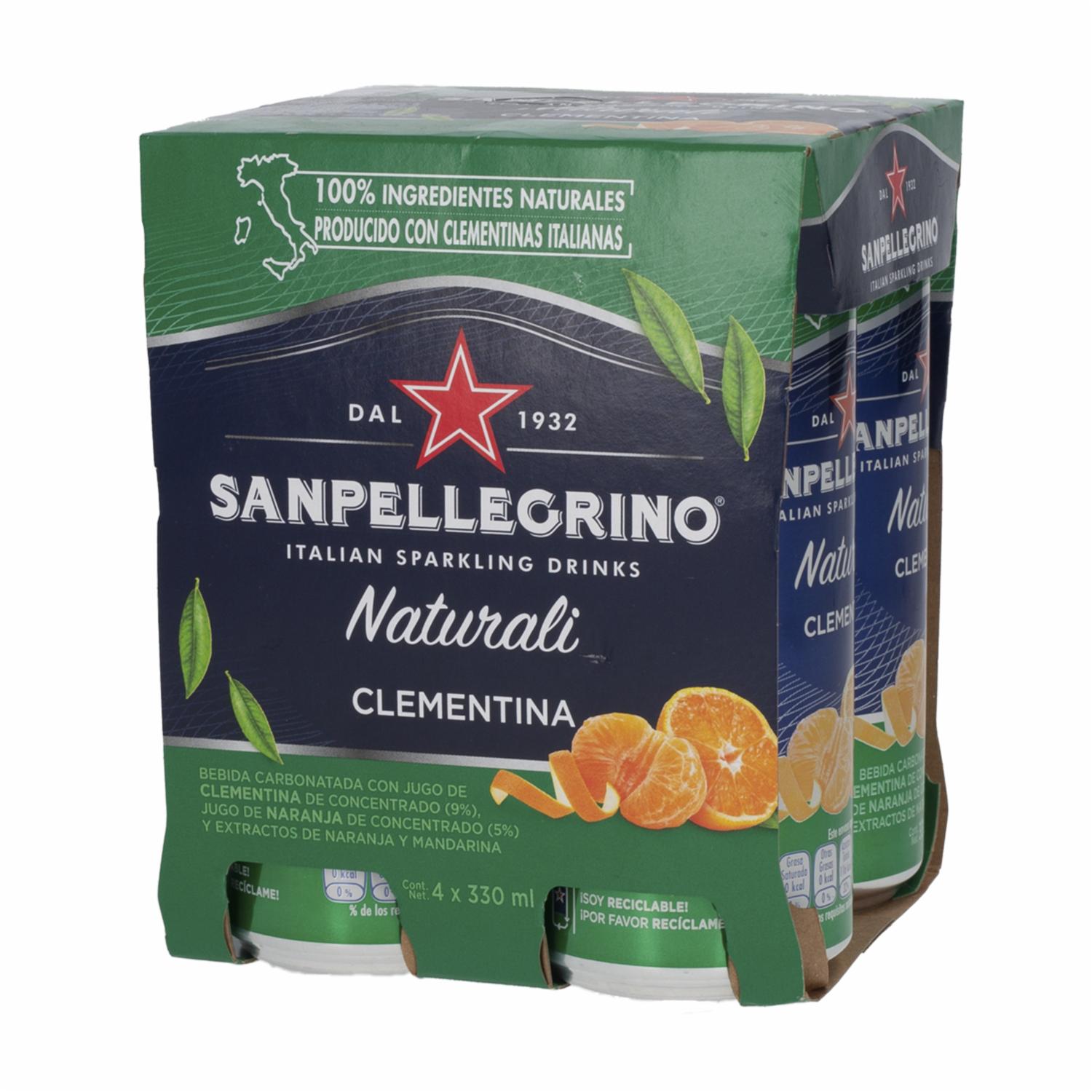 Bebida Carbonatada Clementina S.PELLEGRINO 4 X 330 G