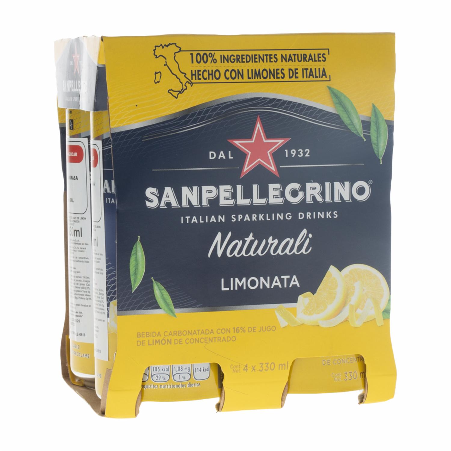 Bebida Carbonatada Con Jugo Limón Limonata 4pack S.PELLEGRINO 4 X 330 G