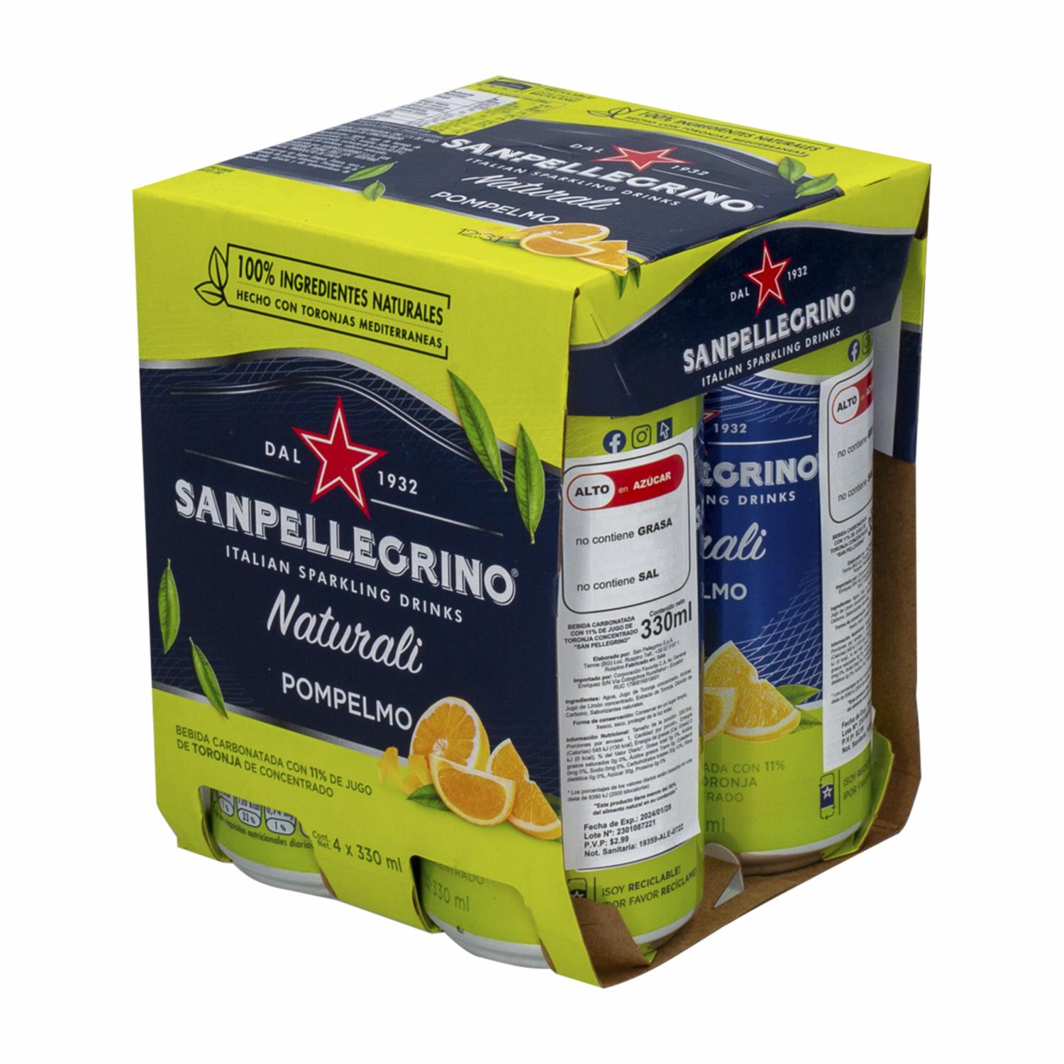 Bebida Toronja Pompelmo 4pack S.PELLEGRINO 4 X 330 G