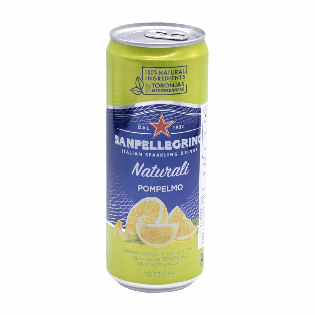 Agua Saborizada Carbonatada Con Jugo De Toronja Pompelmo S.PELLEGRINO 330 Ml