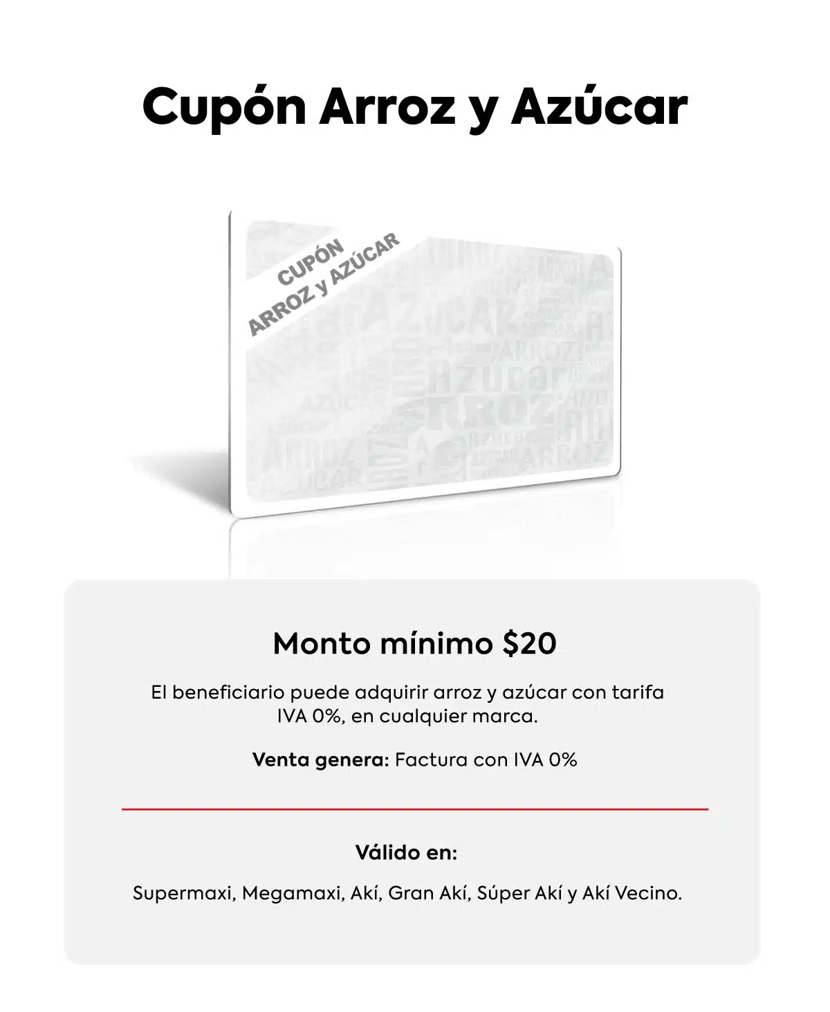 Cupón Arroz y Azúcar