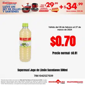 Supermaxi Jugo de Limón Sucedaneo 500ml