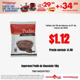 Supermaxi Pudín de Chocolate 110g