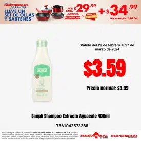 Simpli Shampoo Estracto Aguacate 400ml