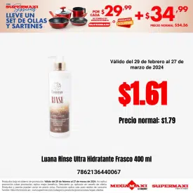 Luana Rinse Ultra Hidratante Frasco 400 ml