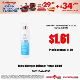 Luana Shampoo Anticaspa Frasco 400 ml