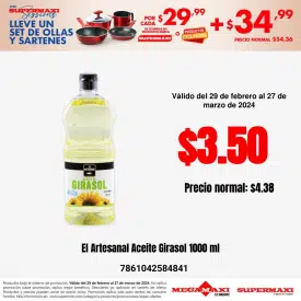 El Artesanal Aceite Girasol 1000 ml