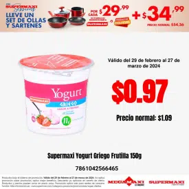 Supermaxi Yogurt Griego Frutilla 150g