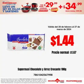 Supermaxi Chocolate y Arroz Crocante 100g
