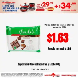Supermaxi Chocoalmendras y Leche 80g