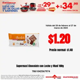 Supermaxi Chocolate con Leche y Maní 100g