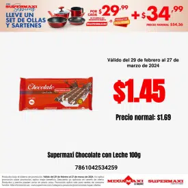 Supermaxi Chocolate con Leche 100g