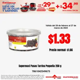 Supermaxi Pasas Tarrina Pequeña 250 g