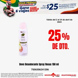 Dove Desodorante Spray Rosas 150 ml
