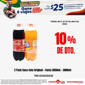 2 Pack Coca Cola Original + Fanta 3050ml + 3000ml