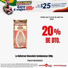 La Universal Chocolate Semiamargo 200g
