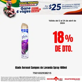 Glade Aerosol Campos de Lavanda Spray 400ml