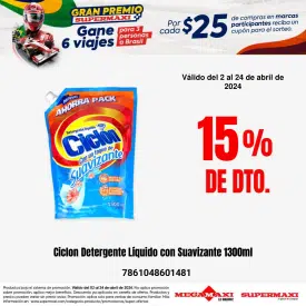 Ciclon Detergente Líquido con Suavizante 1300ml