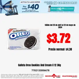 Galleta Oreo Cookies And Cream X 12 36g